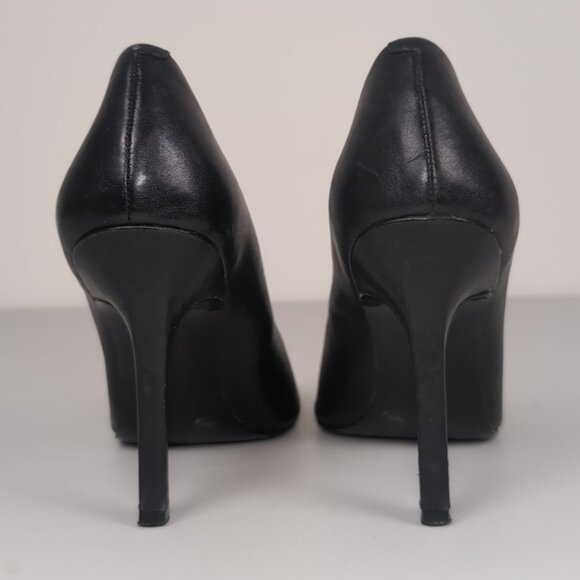 BCBGeneration Flash Leather Stiletto Pumps Pointed Toe Black High Heels Size 7 - Picture 10 of 14